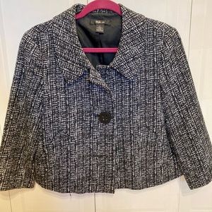 Black and White Tweed Style & Co Cropped Jacket Size 6